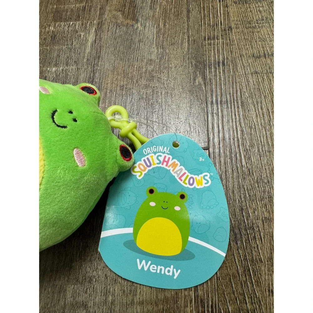 Squishmallows Wendy the Frog 3.5 inch Plush Backpack Clip Green Spotted Jazwares - Picture 6 of 8